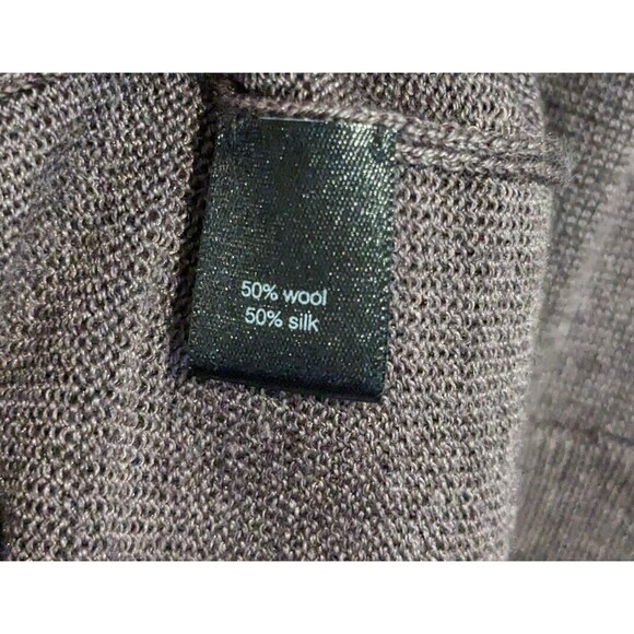 Peruvian Connection Women's Silk Wool Blend Faux-Wrap Dress XL Purple Grey - Picture 6 of 6